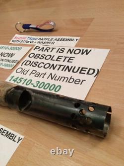 SUZUKI TS250 KLMA 73-76 NOS BAFFLE WITH SCREW PT 14510-30000 WithPARTS TAG + BAG