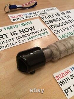SUZUKI TS250 KLMA 73-76 NOS BAFFLE WITH SCREW PT 14510-30000 WithPARTS TAG + BAG SUZUKI TS250 KLMA 73-76 NOS BAFFLE WITH SCREW PT 14510-30000 WithPARTS TAG + BAG