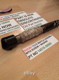 SUZUKI TS250 KLMA 73-76 NOS BAFFLE WITH SCREW PT 14510-30000 WithPARTS TAG + BAG