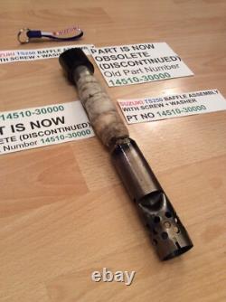 SUZUKI TS250 KLMA 73-76 NOS BAFFLE WITH SCREW PT 14510-30000 WithPARTS TAG + BAG