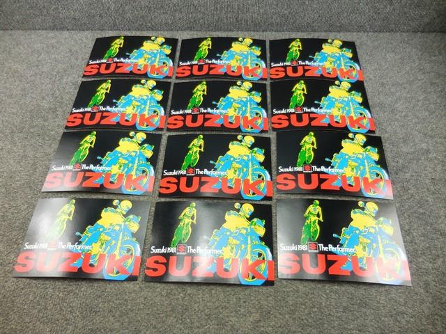 Set Of (12) Nos 1981 Suzuki Dealer Sales Floor Price Tags Spec Cards
