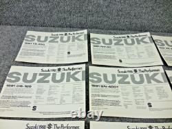 Set of (12) NOS 1981 Suzuki Dealer Sales Floor Price Tags Spec Cards