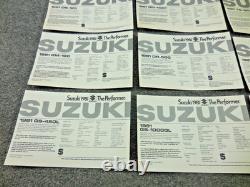 Set of (12) NOS 1981 Suzuki Dealer Sales Floor Price Tags Spec Cards