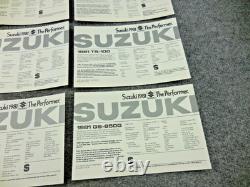 Set of (12) NOS 1981 Suzuki Dealer Sales Floor Price Tags Spec Cards