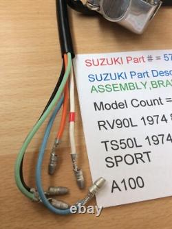 Suzuki A100 Rv90 Ts50 Nos Lever Switch Assembly Brake Wiring Pt57300-20625 New Suzuki A100 Rv90 Ts50 Nos Lever Switch Assembly Brake Wiring Pt57300-20625 New