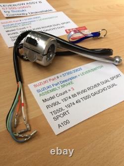 Suzuki A100 Rv90 Ts50 Nos Lever Switch Assembly Brake Wiring Pt57300-20625 New Suzuki A100 Rv90 Ts50 Nos Lever Switch Assembly Brake Wiring Pt57300-20625 New