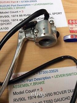 Suzuki A100 Rv90 Ts50 Nos Lever Switch Assembly Brake Wiring Pt57300-20625 New Suzuki A100 Rv90 Ts50 Nos Lever Switch Assembly Brake Wiring Pt57300-20625 New