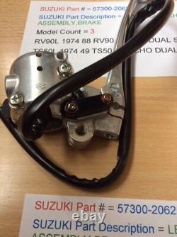 Suzuki A100 Rv90 Ts50 Nos Lever Switch Assembly Brake Wiring Pt57300-20625 New Suzuki A100 Rv90 Ts50 Nos Lever Switch Assembly Brake Wiring Pt57300-20625 New