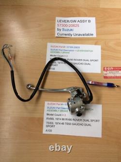 Suzuki A100 Rv90 Ts50 Nos Lever Switch Assembly Brake Wiring Pt57300-20625 New Suzuki A100 Rv90 Ts50 Nos Lever Switch Assembly Brake Wiring Pt57300-20625 New