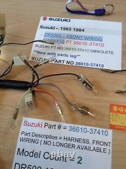 Suzuki Dr500 1983 1984 Nos Wiring Harness Assembly Pt 36610-37410 Obsolete