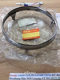 Suzuki GS450 GSX250 GSX400 TS250 B/C Headlamp Rim NOS Genuine PT NO 35111-30520