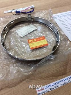 Suzuki GS450 GSX250 GSX400 TS250 B/C Headlamp Rim NOS Genuine PT NO 35111-30520 Suzuki GS450 GSX250 GSX400 TS250 B/C Headlamp Rim NOS Genuine PT NO 35111-30520