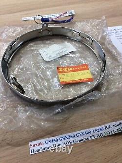 Suzuki GS450 GSX250 GSX400 TS250 B/C Headlamp Rim NOS Genuine PT NO 35111-30520