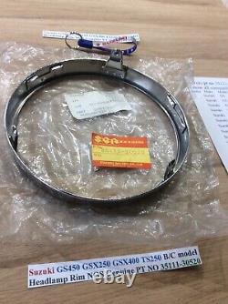 Suzuki GS450 GSX250 GSX400 TS250 B/C Headlamp Rim NOS Genuine PT NO 35111-30520