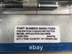 Suzuki GSXR600 K1 2001 NOS OEM Crash Bung Protector Kit, White 99950-70263