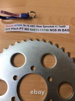 Suzuki GT250 76-78 ABC Rear Sprocket 43 Teeth 525 Pitch PT NO 64511-11740 NOS
