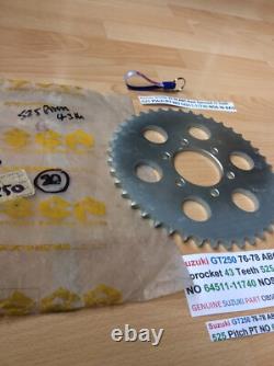 Suzuki GT250 76-78 ABC Rear Sprocket 43 Teeth 525 Pitch PT NO 64511-11740 NOS
