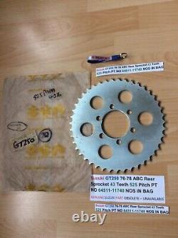 Suzuki GT250 76-78 ABC Rear Sprocket 43 Teeth 525 Pitch PT NO 64511-11740 NOS