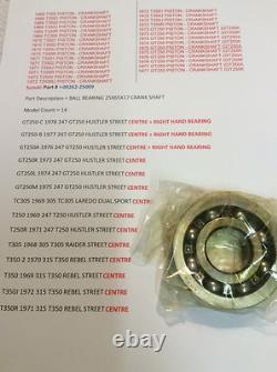 Suzuki GT250 T250 TC305 T305 T350 NOS CRANKSHAFT BEARING PT NO 09262-25009 KOYO