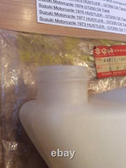 Suzuki GT250 T350 NOS OIL TANK WITH SUZUKI BAG + PARTS TAG PT NO 44611-18602