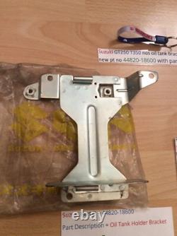 Suzuki GT250 T350 nos oil tank bracket holder new pt no 44820-18600 withparts tag