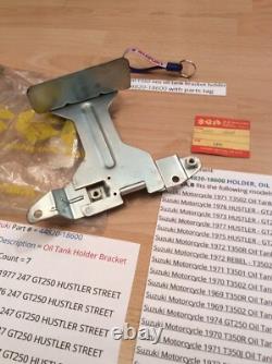 Suzuki GT250 T350 nos oil tank bracket holder new pt no 44820-18600 withparts tag