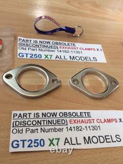 Suzuki GT250 X7 ALL NOS EXHAUST CLAMPS X 2 PIECES PT NO 14182-11301 NEW IN BAGS