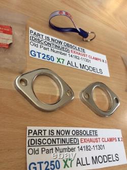 Suzuki GT250 X7 ALL NOS EXHAUST CLAMPS X 2 PIECES PT NO 14182-11301 NEW IN BAGS