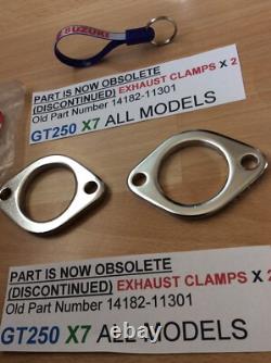 Suzuki GT250 X7 ALL NOS EXHAUST CLAMPS X 2 PIECES PT NO 14182-11301 NEW IN BAGS