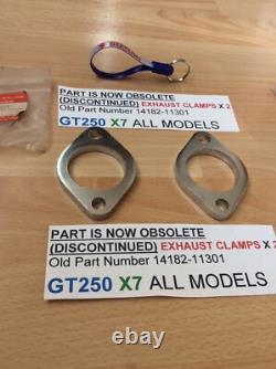 Suzuki GT250 X7 ALL NOS EXHAUST CLAMPS X 2 PIECES PT NO 14182-11301 NEW IN BAGS