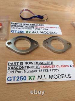 Suzuki GT250 X7 ALL NOS EXHAUST CLAMPS X 2 PIECES PT NO 14182-11301 NEW IN BAGS
