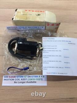 Suzuki GT250 X7 E EN GT500 A + B NOS IGNITION COIL ASSEMBLY NEW PT 33410-15321