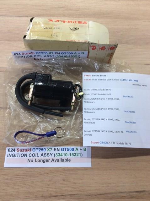 Suzuki Gt250 X7 E En Gt500 A + B Nos Ignition Coil Assembly New Pt 33410-15321