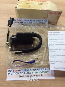 Suzuki GT250 X7 E EN GT500 A + B NOS IGNITION COIL ASSEMBLY NEW PT 33410-15321