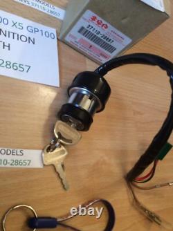 Suzuki GT250 X7 GT200 X5 GP100 GP125 nos ignition switch assembly 37110-28657 Suzuki GT250 X7 GT200 X5 GP100 GP125 nos ignition switch assembly 37110-28657