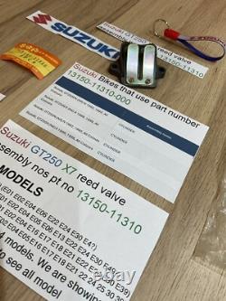 Suzuki GT250 X7 all models REED VALVE ASSEMBLY nos pt 13150-11310 with parts tag