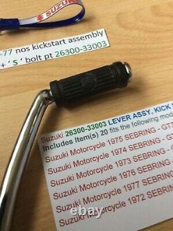 Suzuki GT380 72-77 nos kickstart assembly with' S' rubber + bolt 26300-33003