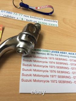 Suzuki GT380 72-77 nos kickstart assembly with' S' rubber + bolt 26300-33003