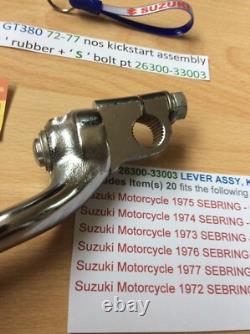Suzuki GT380 72-77 nos kickstart assembly with' S' rubber + bolt 26300-33003
