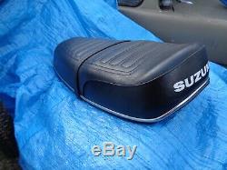 Suzuki GT380 seat nos with brackets chrome trim