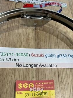 Suzuki GT550 all GT750 LMAB 74-77 RE5 NOS CHROME HEADLIGHT RIM Pt no 35111-34030
