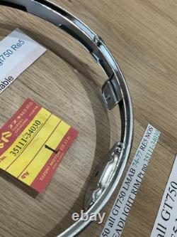Suzuki GT550 all GT750 LMAB 74-77 RE5 NOS CHROME HEADLIGHT RIM Pt no 35111-34030