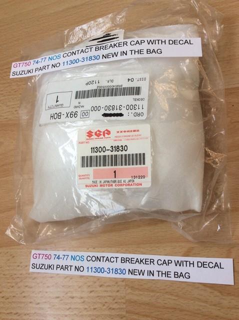 Suzuki Gt750 72-77 Jklmab Nos Contact Breaker Cap Withdecal 11300-31830 Obsolete
