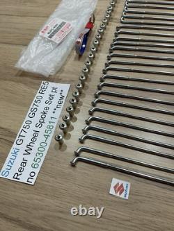 Suzuki GT750 GS750 RE5 NOS Rear Wheel Spoke Set 65300-45811 NEW IN SUZUKI BAGS