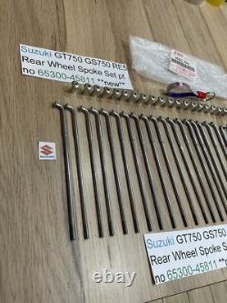 Suzuki GT750 GS750 RE5 NOS Rear Wheel Spoke Set 65300-45811 NEW IN SUZUKI BAGS