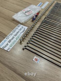 Suzuki GT750 GS750 RE5 NOS Rear Wheel Spoke Set 65300-45811 NEW IN SUZUKI BAGS