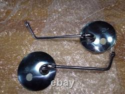 Suzuki GT, T, mirrors pair mirror left right M8 with S, 2x spacers M8 to M10 NOS