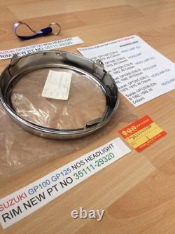 Suzuki Gp100 Gp125 Nos Headlight Rim New Pt No 35111-29320