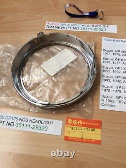 Suzuki Gp100 Gp125 Nos Headlight Rim New Pt No 35111-29320 Suzuki Gp100 Gp125 Nos Headlight Rim New Pt No 35111-29320