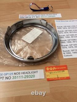 Suzuki Gp100 Gp125 Nos Headlight Rim New Pt No 35111-29320 Suzuki Gp100 Gp125 Nos Headlight Rim New Pt No 35111-29320
